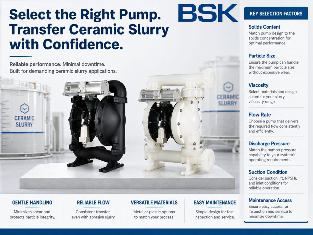 Pneumatic Diaphragm Pumps for Ceramic Slurry Transfer